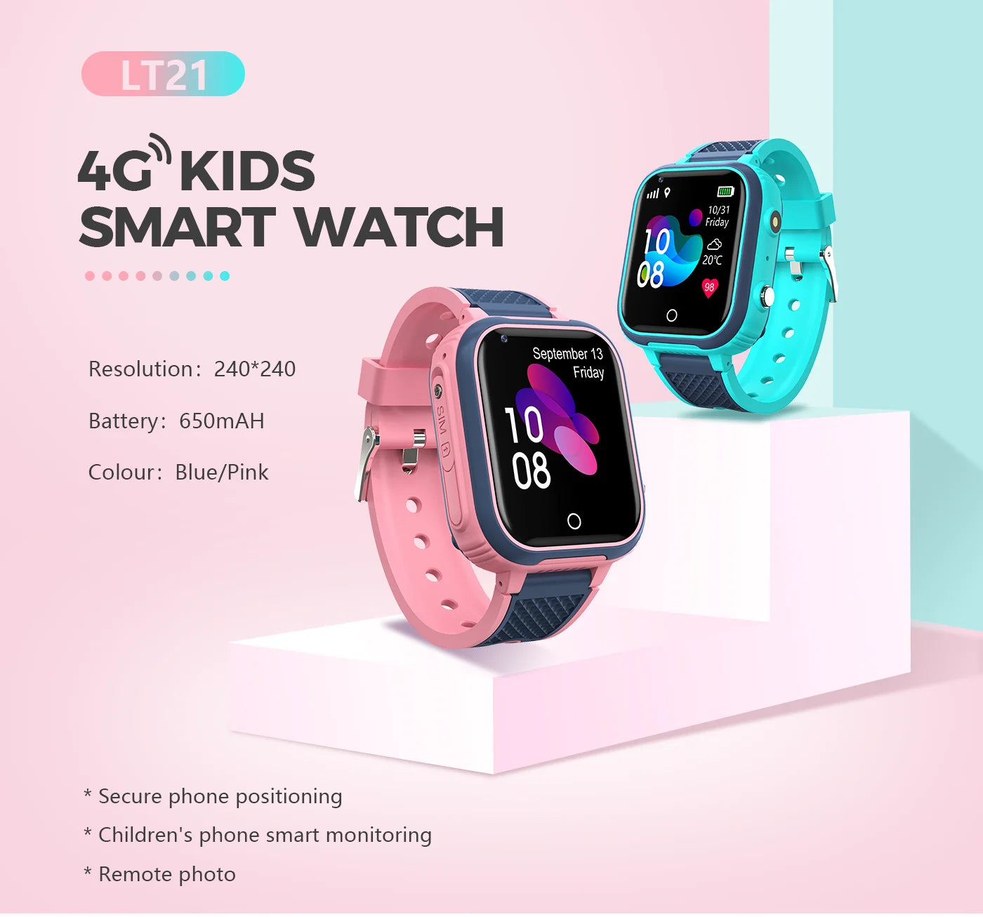 LT21 4G Kids Smart Watch - GPS, Video Call, Waterproof